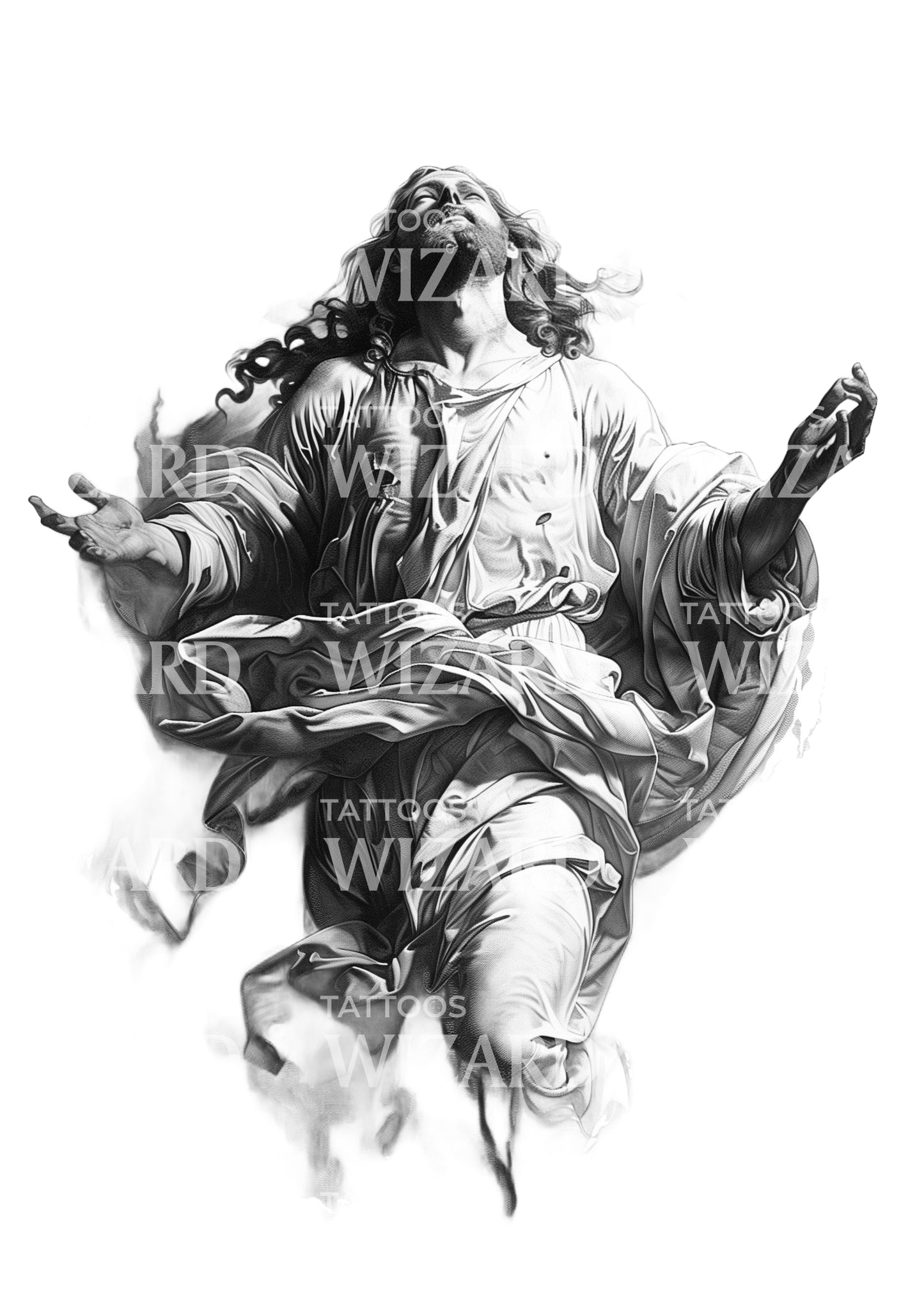 Jesus Christ Saving Humanity Tattoo Design