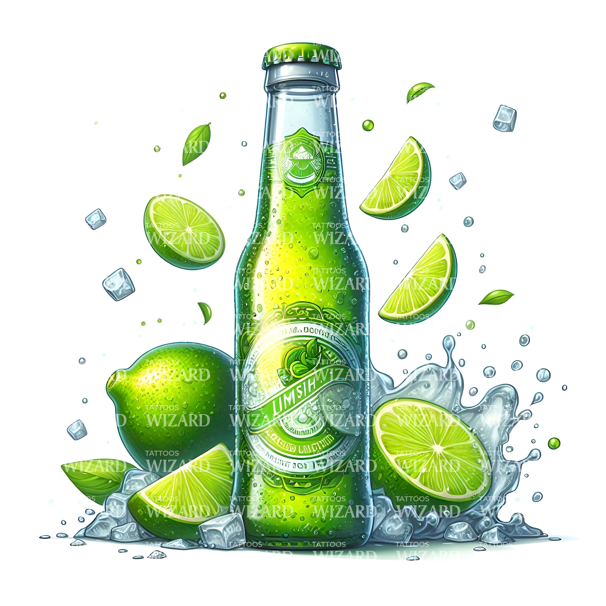 Lemon Soda Fresh Drink Tattoo Idea