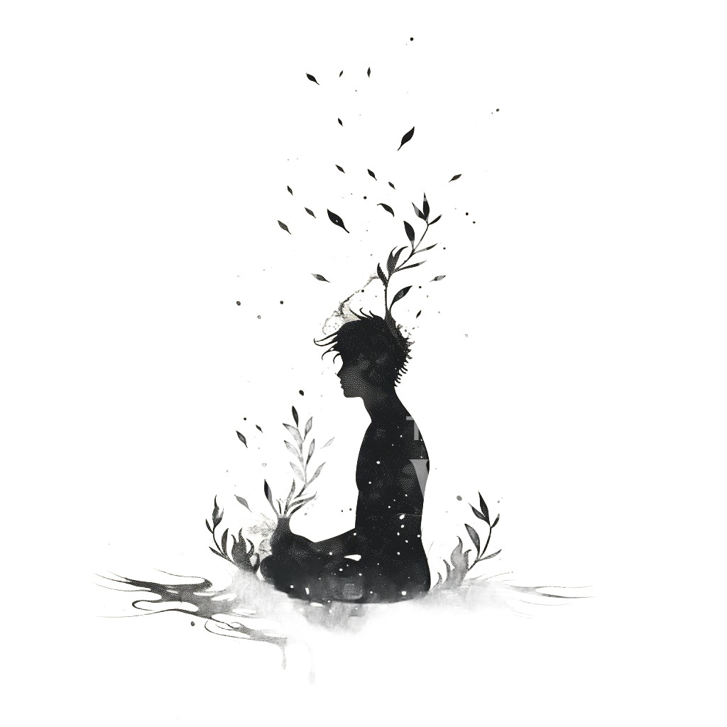 A Minimalist Meditative Man Tattoo Design