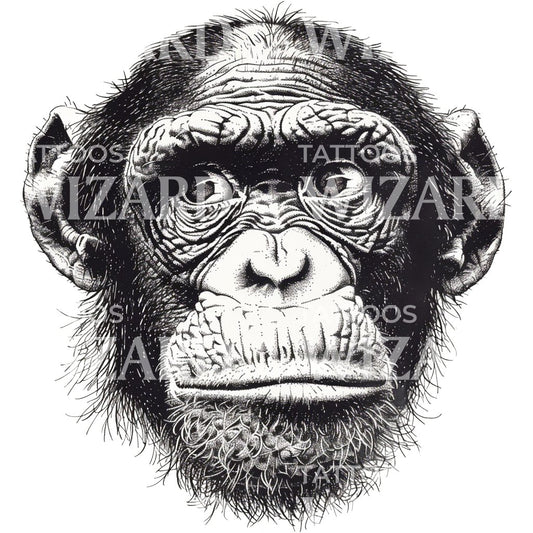 Monkey Face Ink Tattoo Idea