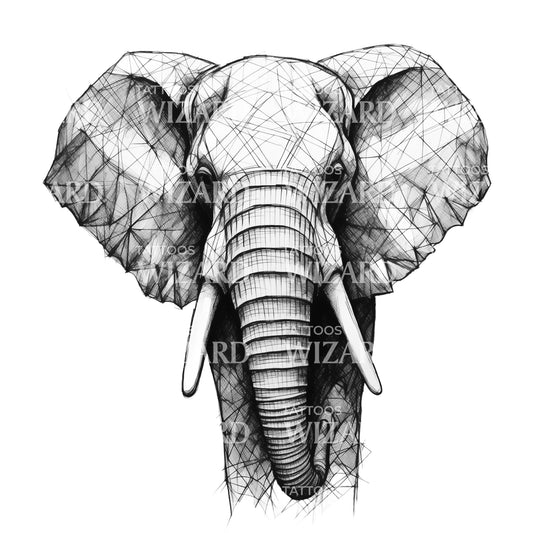 Powerful Elephant Tattoo Design