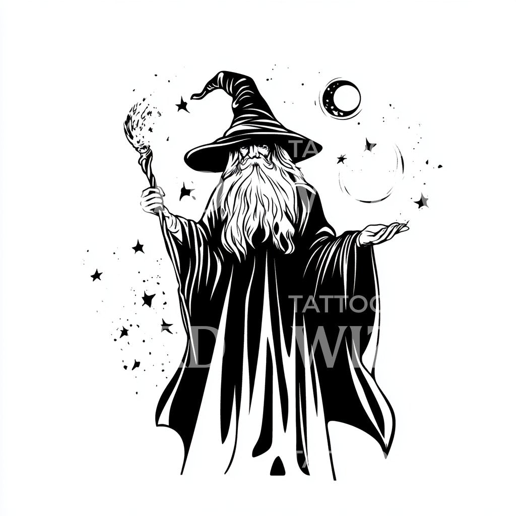 Spellcaster Occultist Tattoo Design