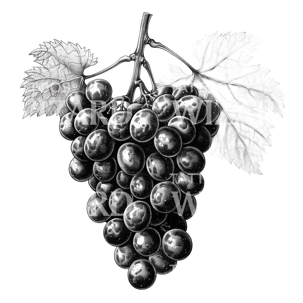 Vintage Grapes Tattoo Idea