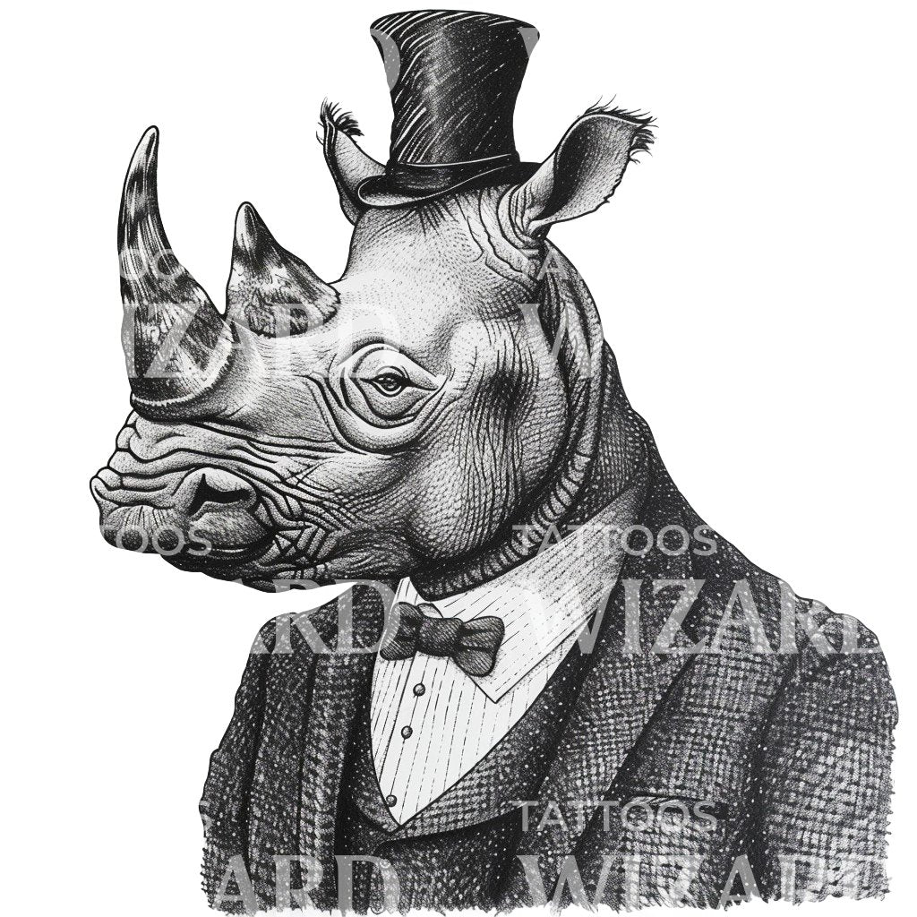 Vintage Mister Hippo Tattoo Idea