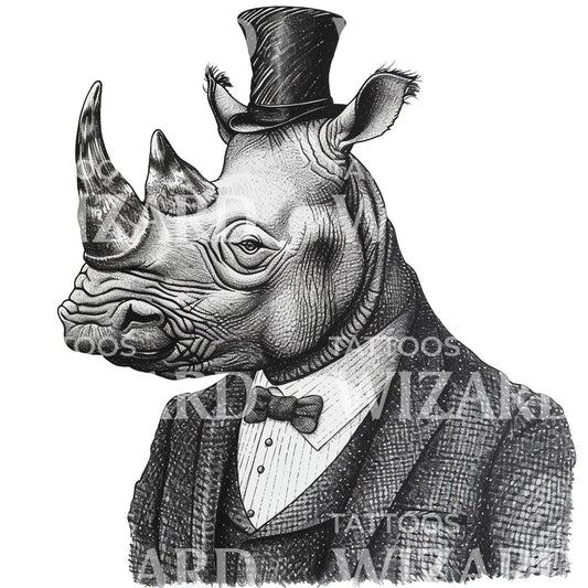 Vintage Mister Hippo Tattoo Idea