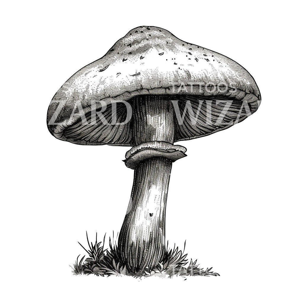 Vintage Mushroom Tattoo Idea