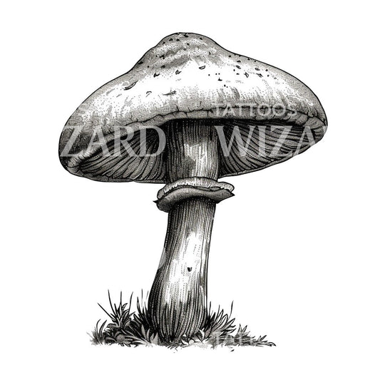 Vintage Mushroom Tattoo Idea