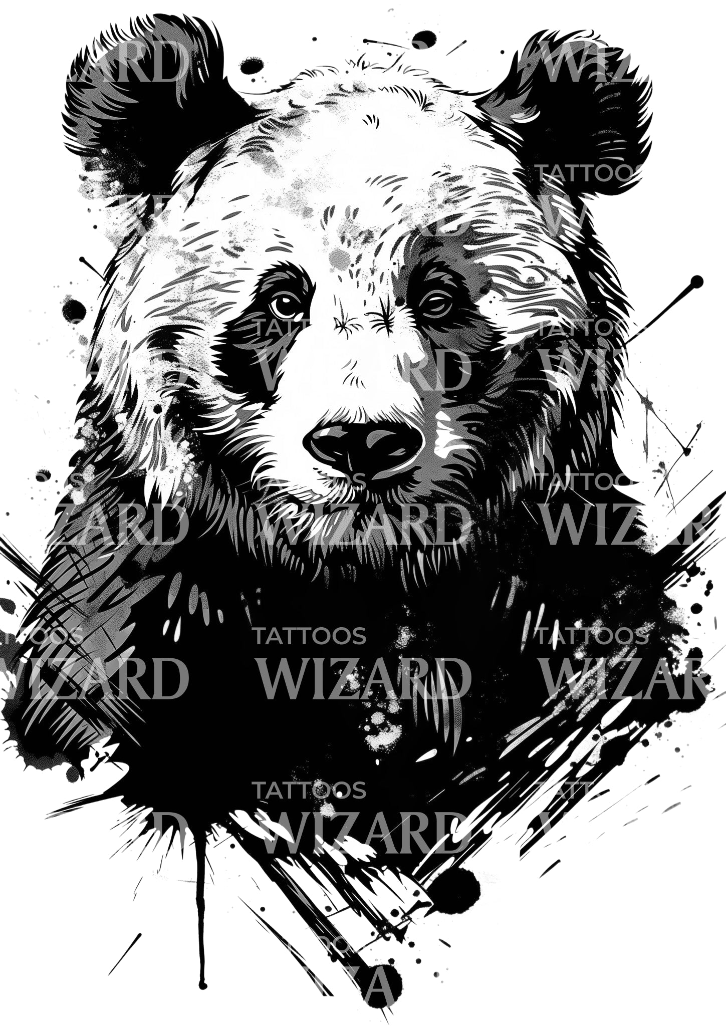 Watercolor Panda Tattoo Idea