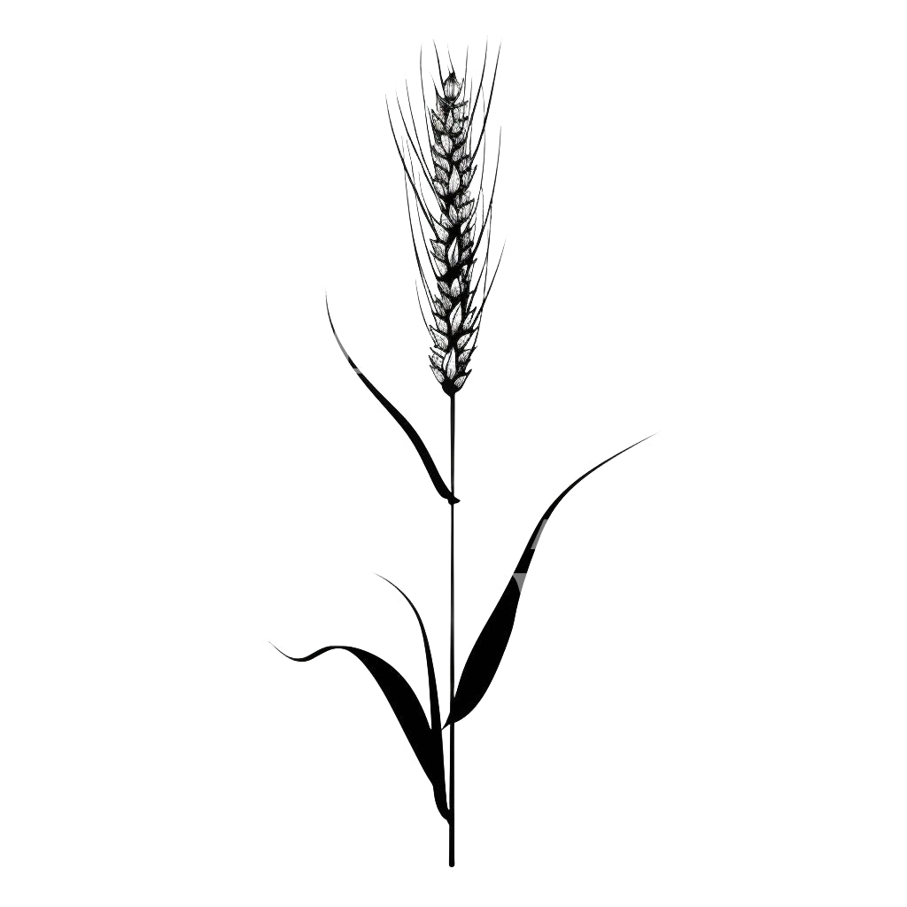 Wheat Kernel Minimalist Tattoo Design
