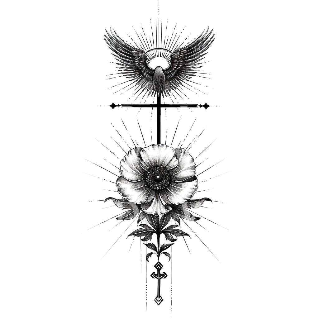 Wings of Spirituality Tattoo Design