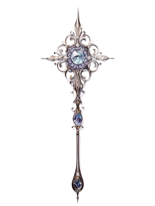 Fantasy Jewelry with Gemstone Tattoo Design