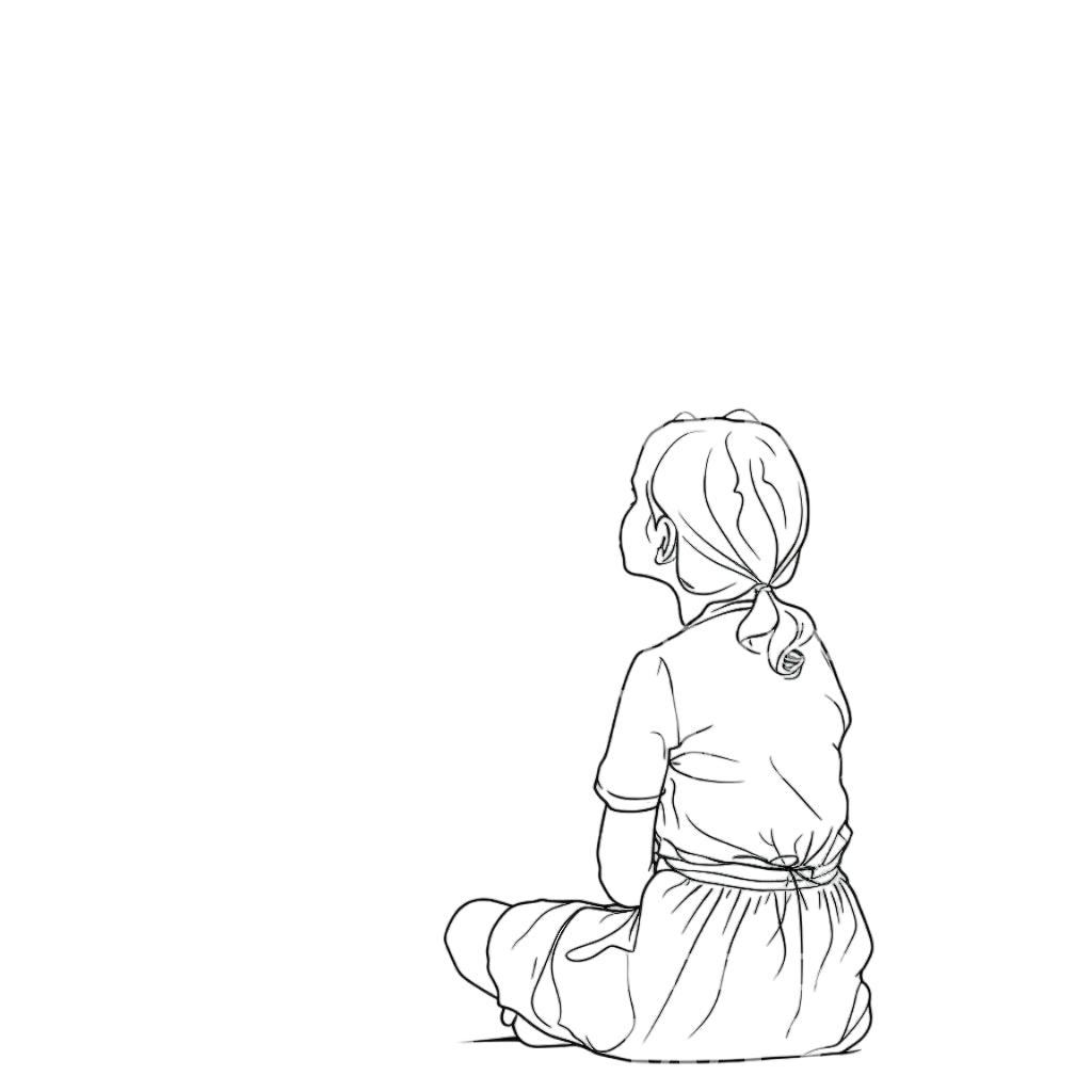 Inner Child Sitting Minimalist Tattoo Design