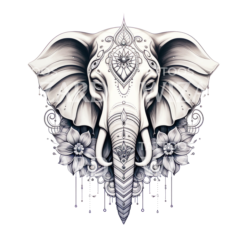Hindoe Olifant Tatoeage Olifant Ornament Etnische Abstracte Tatoeage hindoe-olifant-tatoeage-olifant-ornament-etnische-abstracte-tatoeage