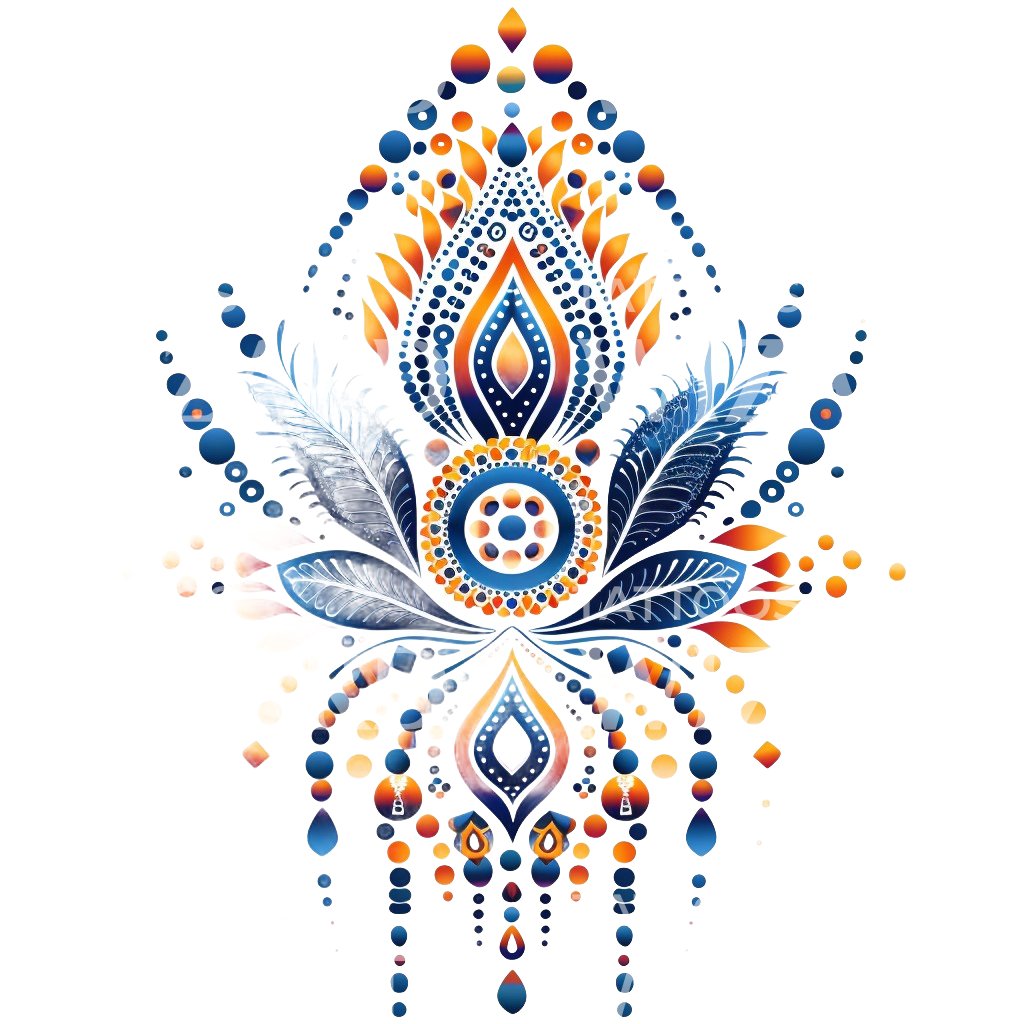 Aboriginal Colorful Art Tattoo Design