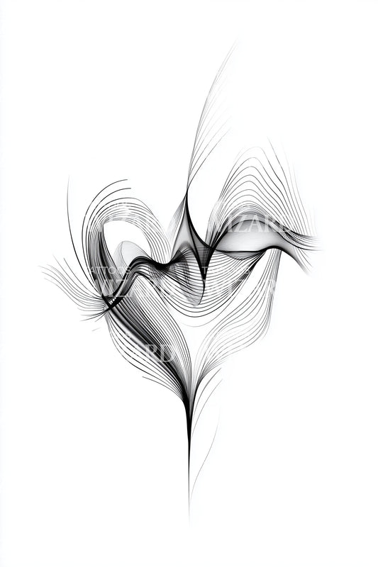 Abstract Flow Heart Tattoo Design