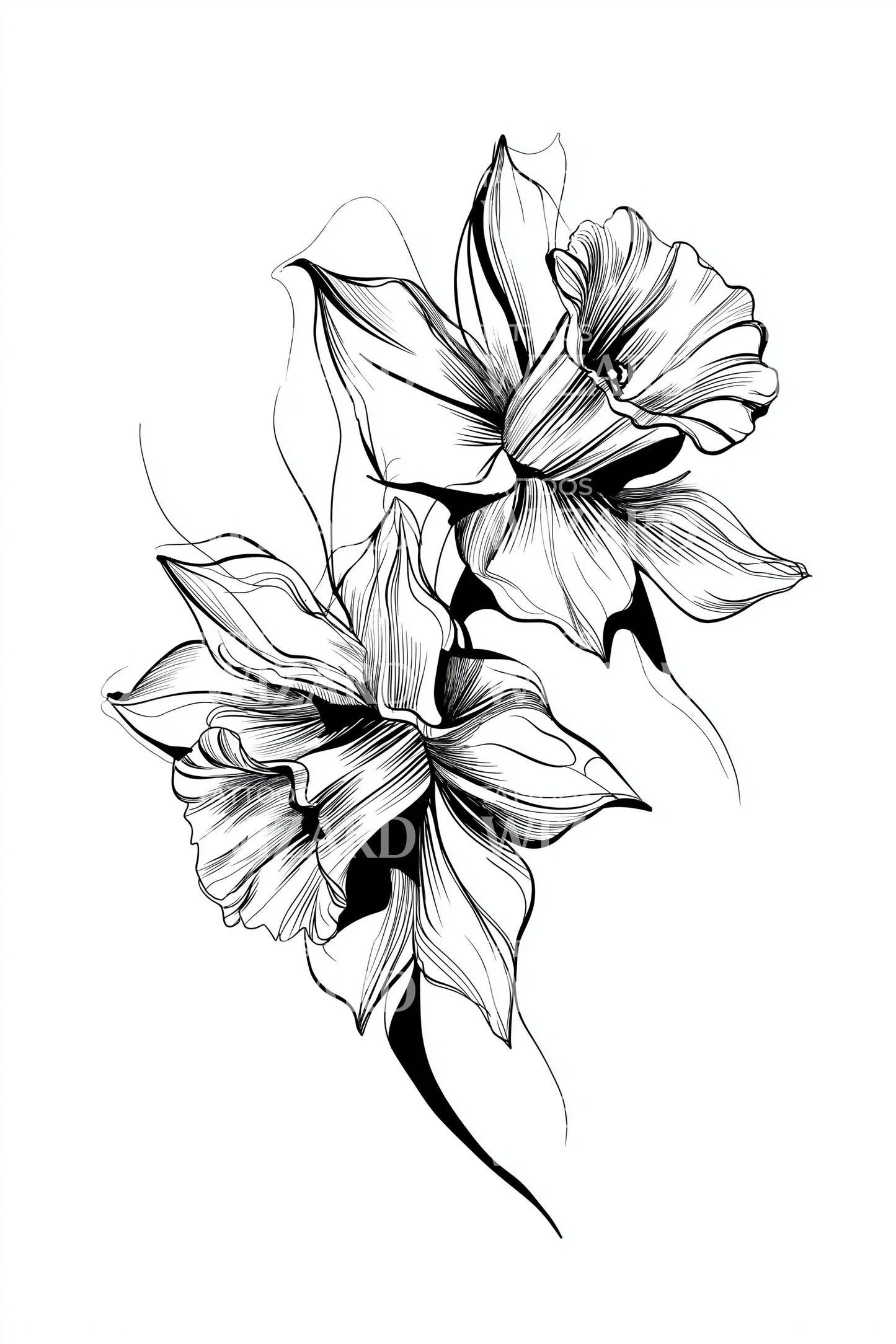 Abstract Lelie Drift Tattoo Idee