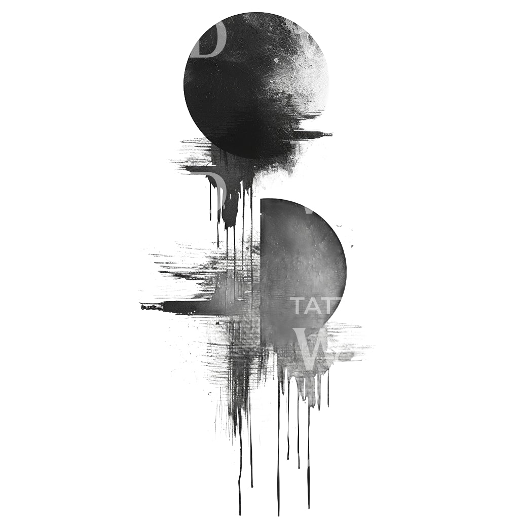Abstract Moon Phases Tattoo Design