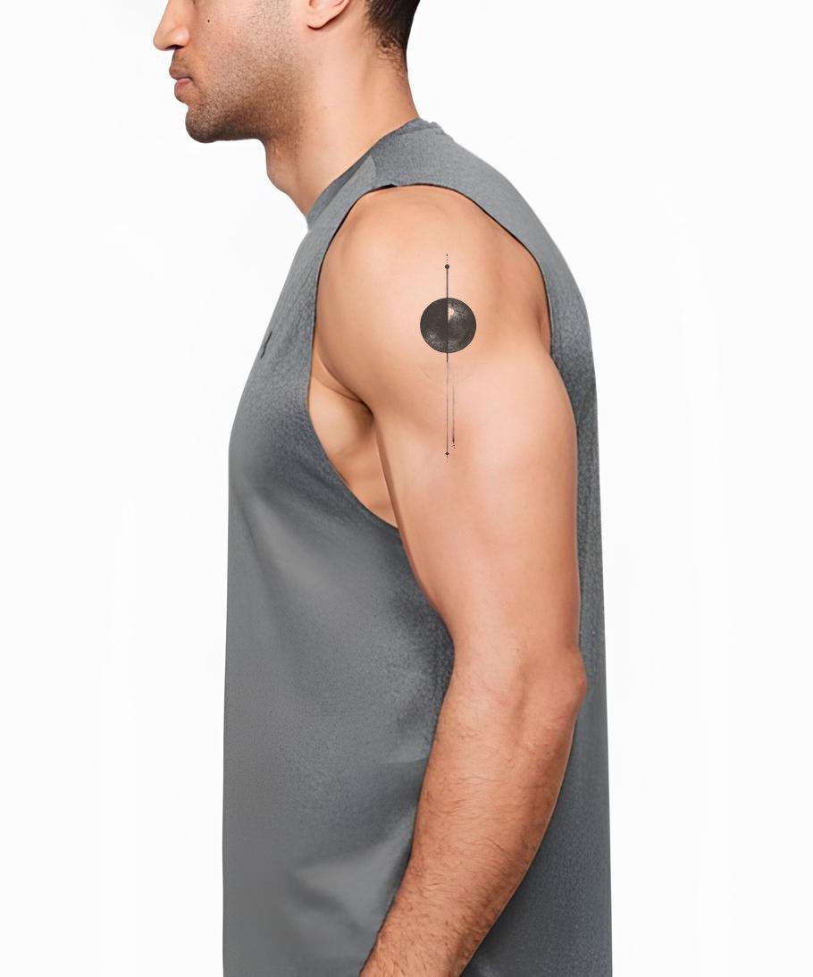 抽象球体与动态线条纹身设计