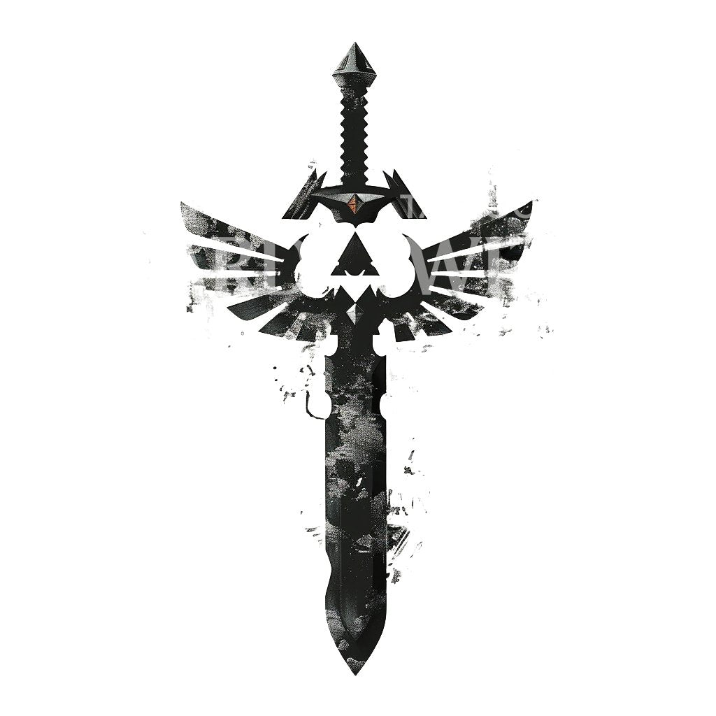 Abstract Sword Zelda Inspired Tattoo Design