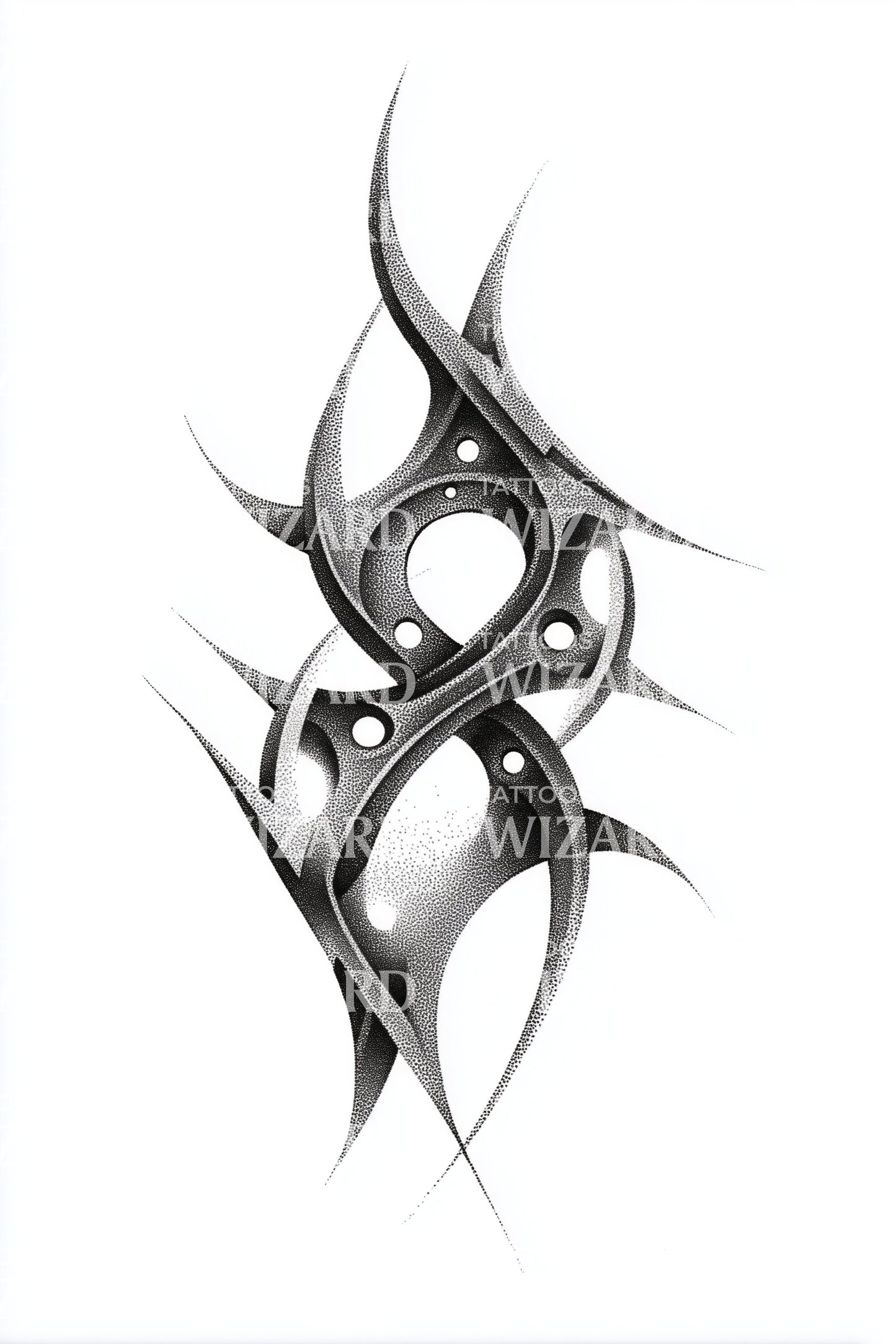 Diseño de tatuaje de fragmento tribal abstracto