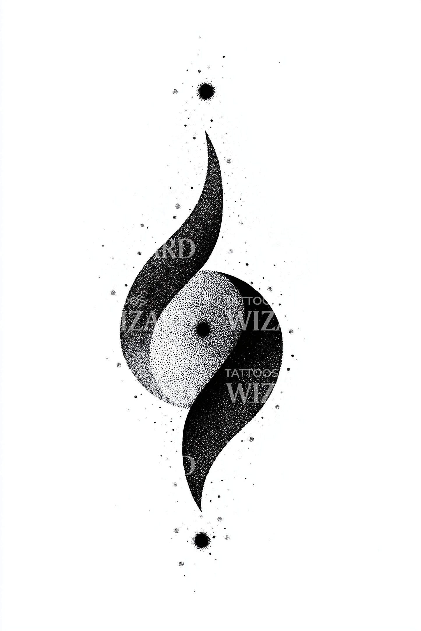 Abstract Yin Yang druppel tatoeage ontwerp