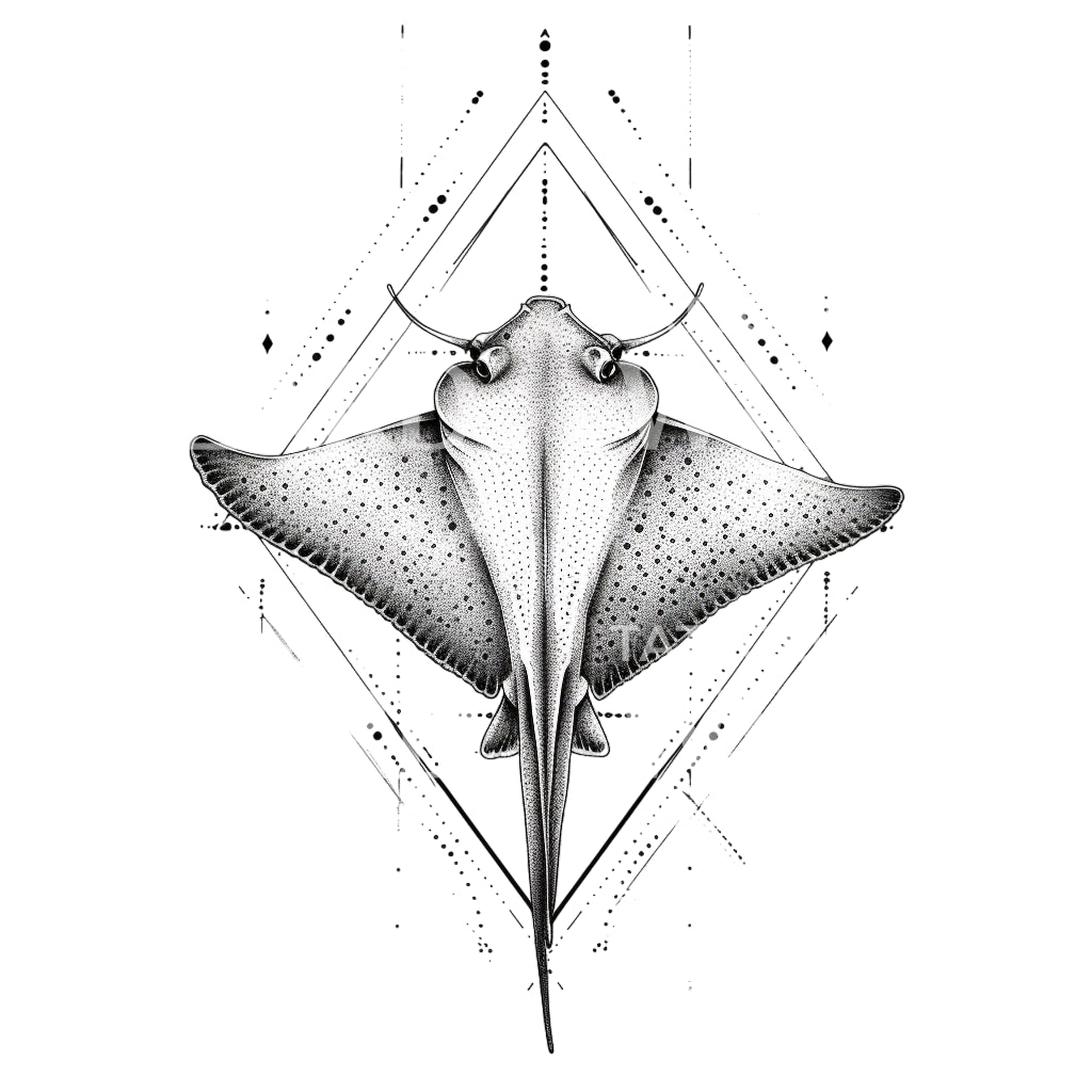 Dotwork Stingray Tattoo Design