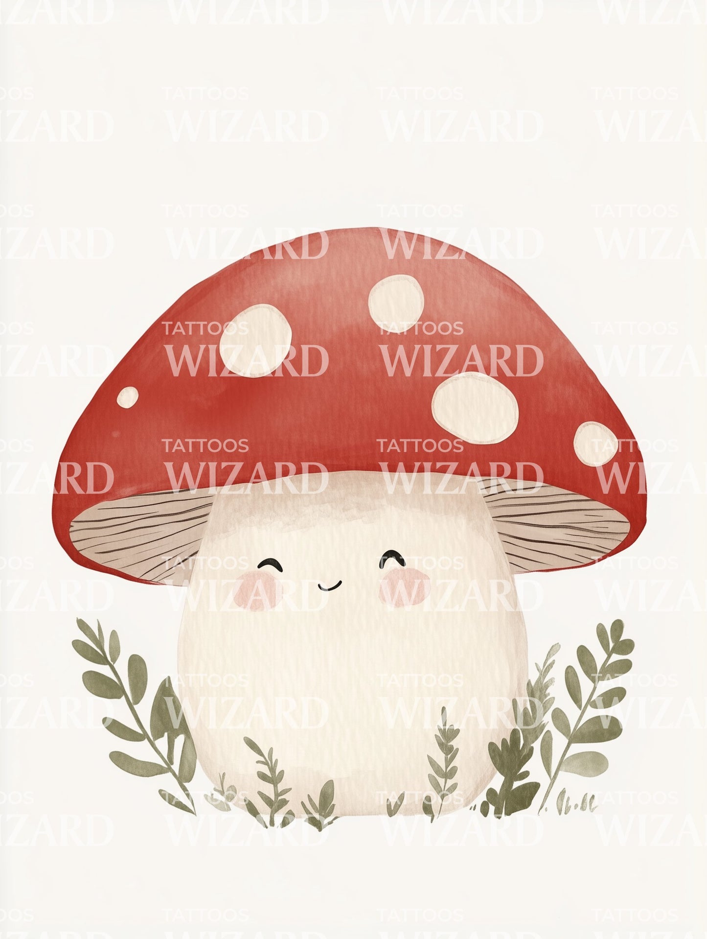 Idea de Tatuaje de Hongo Adorable y Bonito