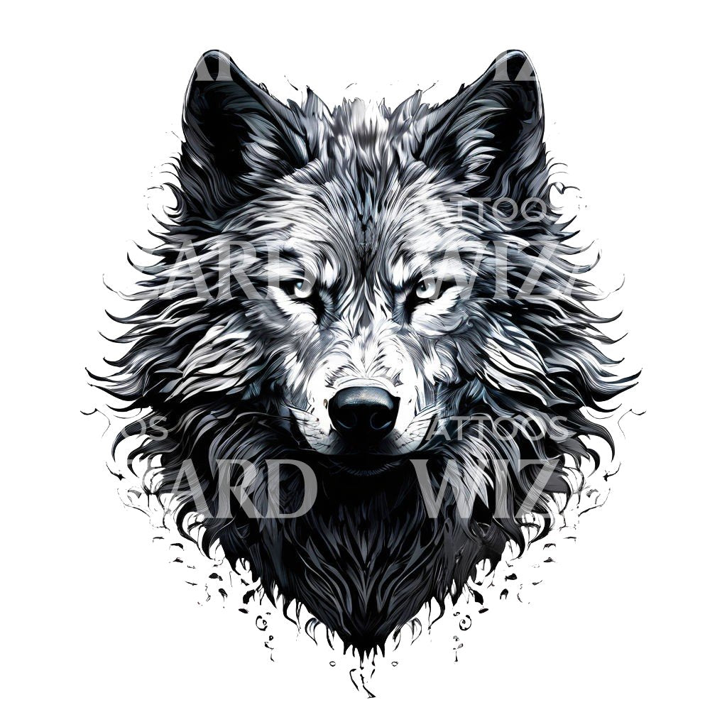 Autocollant Mural Tête De Loup Solitaire - Décoration Vinyle Prédateur Forêt Sauvage Motif 3829ig