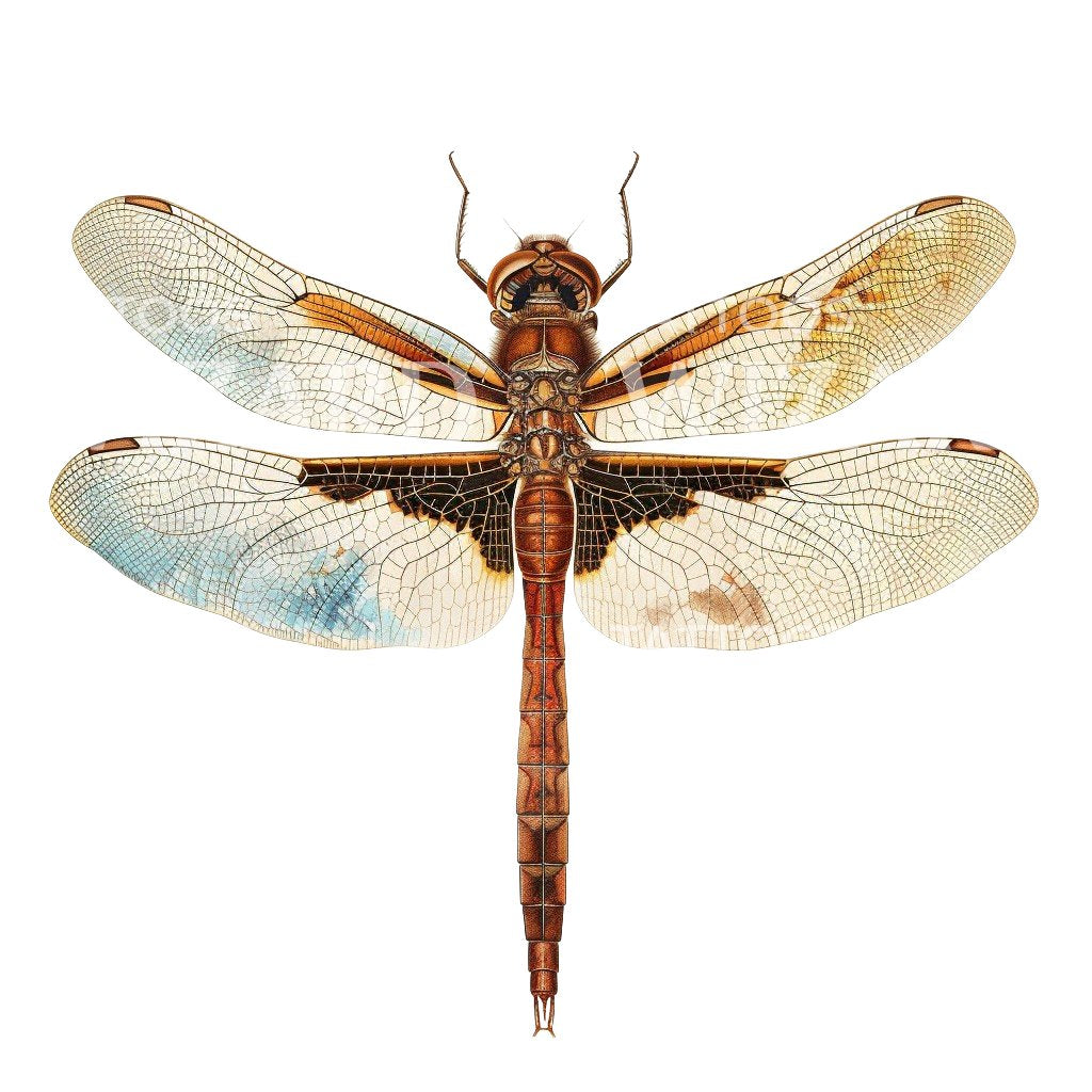 Delicate Art Deco Dragonfly Tattoo Design