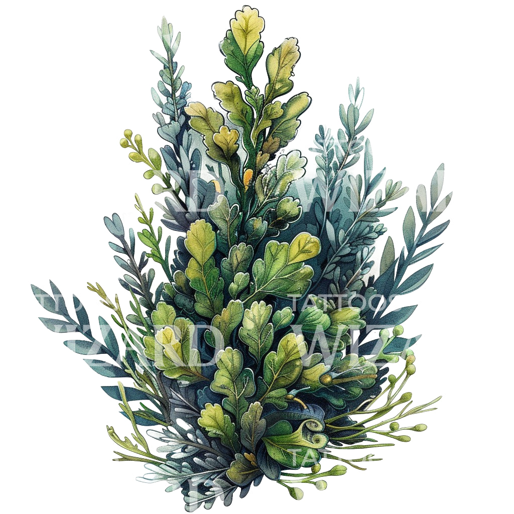 Algae Bouquet Tattoo Design