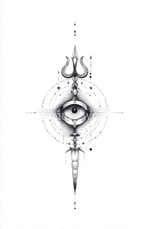 All Seeing Dagger Tattoo Design