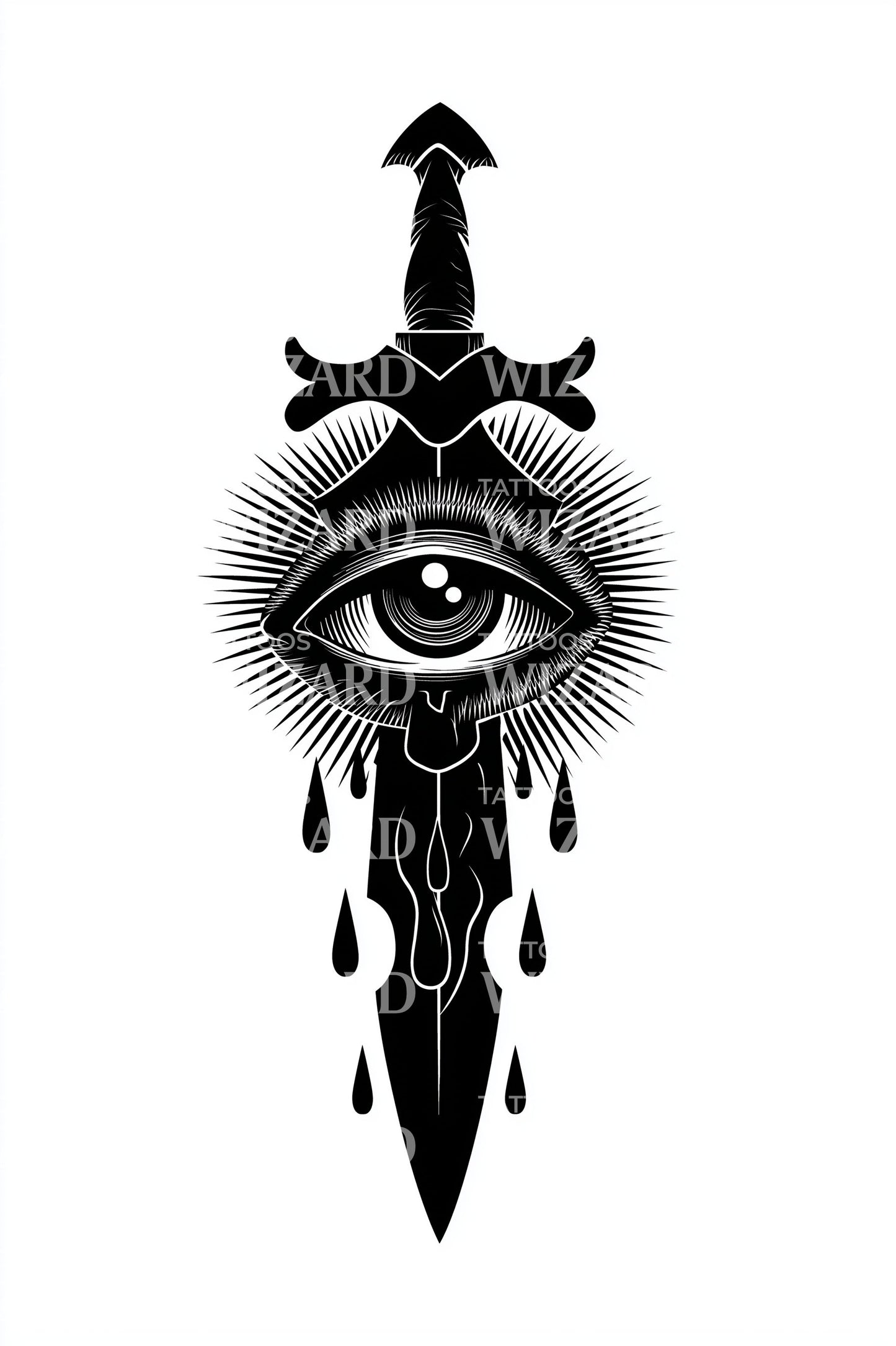 All-Seeing Eye Dagger Tattoo Design