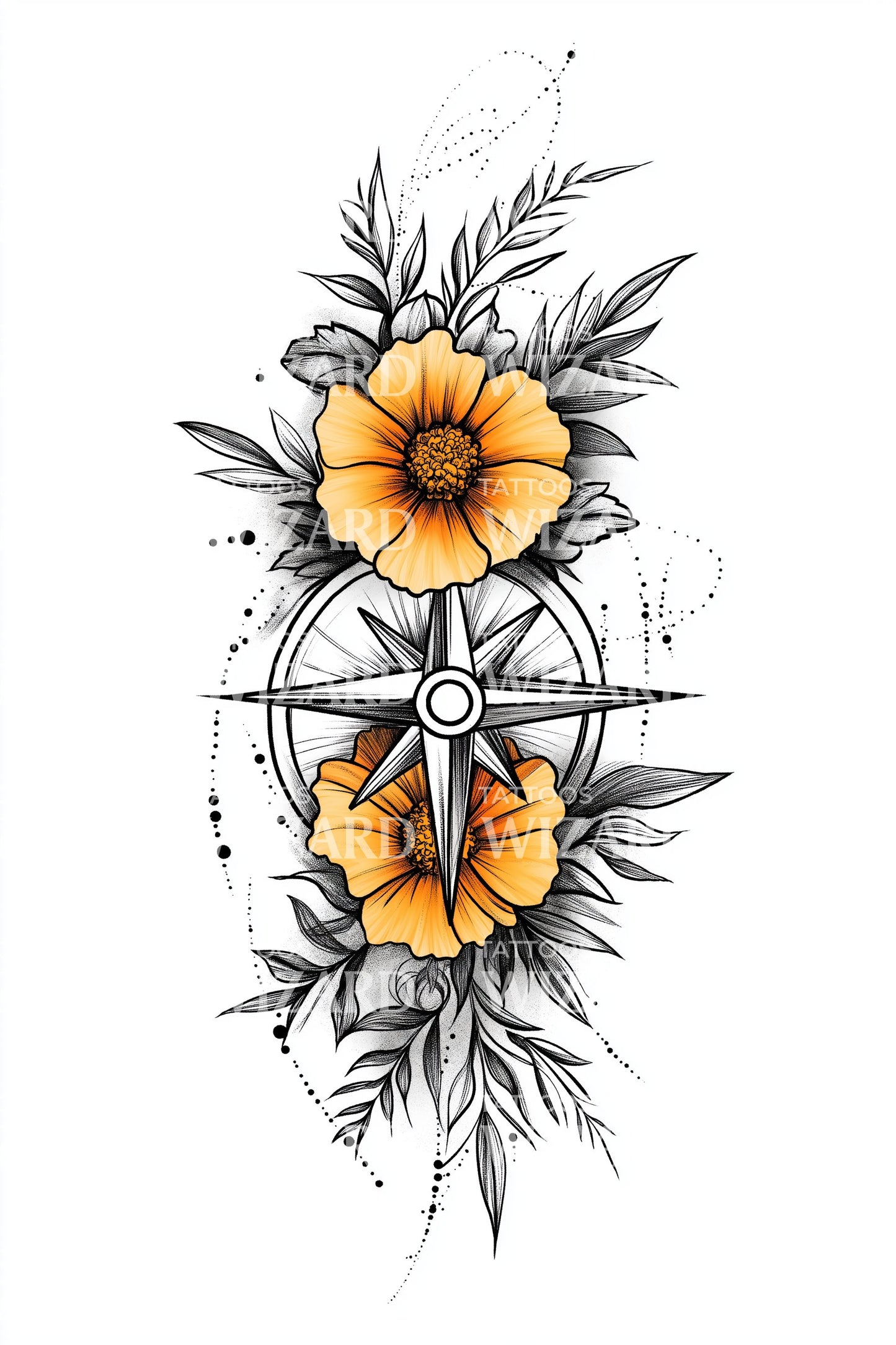 Design tetování Amber Blossom Axis