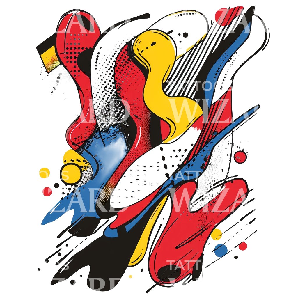 American Pop Art Shapes Tattoo Design