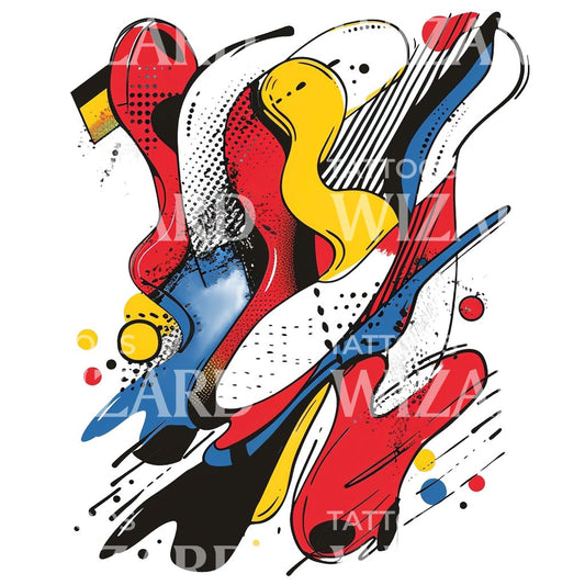 American Pop Art Shapes Tattoo Design