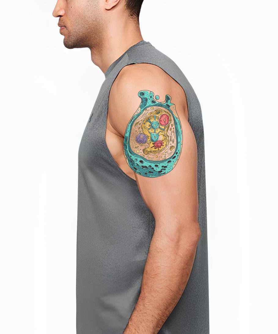 Amoeba Cell Anatomy Tattoo Illustration