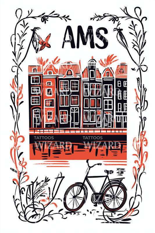 Amsterdam Tulip Streets Tattoo Idea
