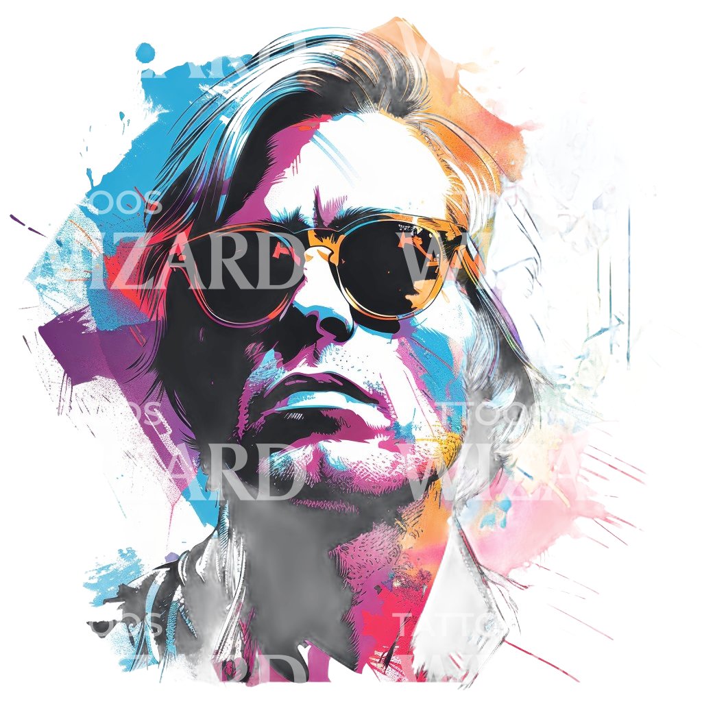 Andy Warhol Portrait Pop Art Tattoo Design