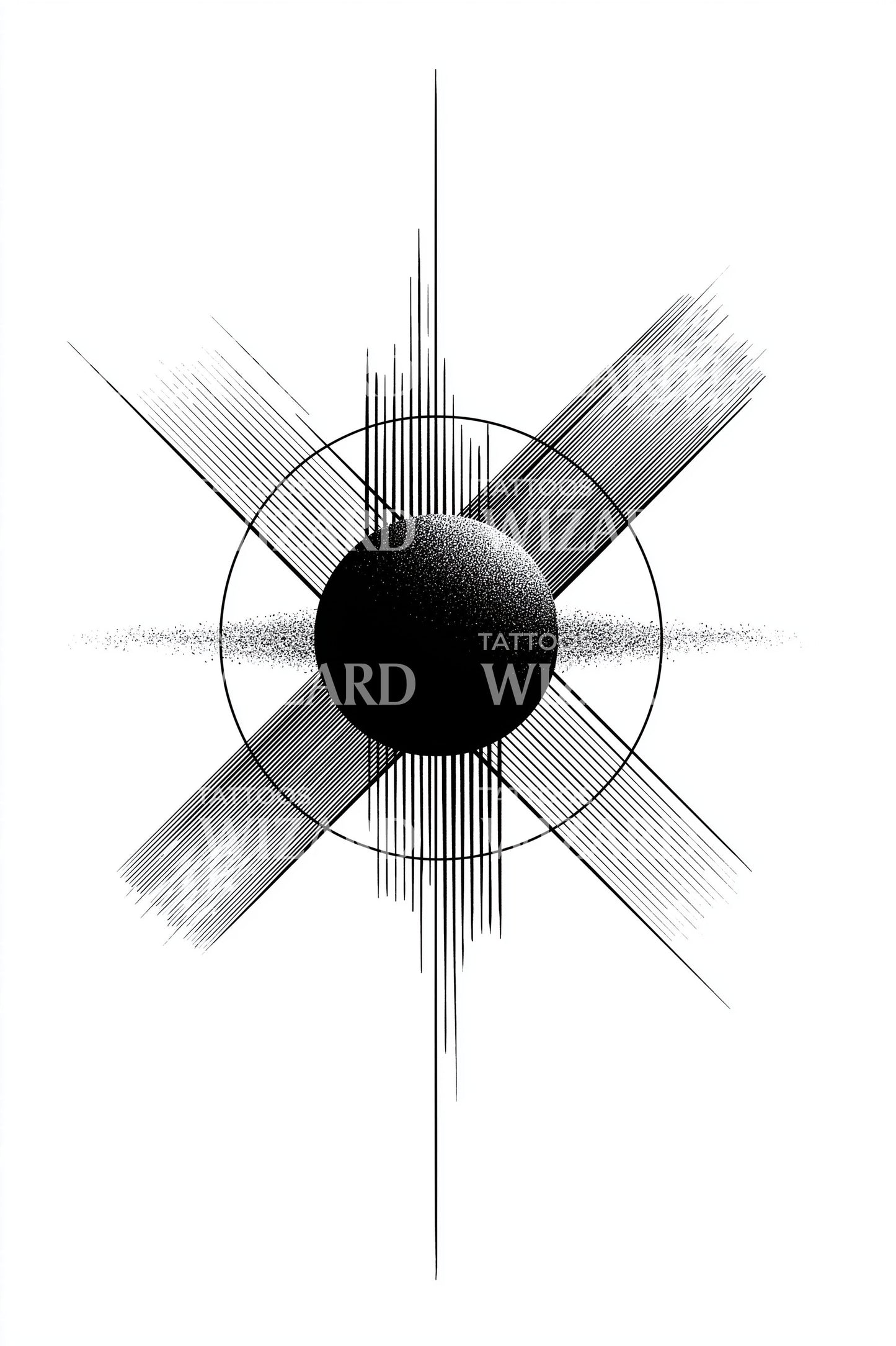 Angular Eclipse Scherven Tatoeage Ontwerp