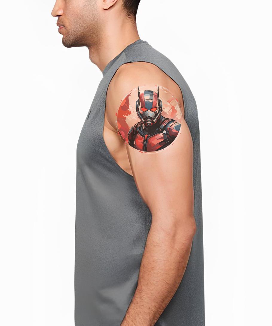 Marvel-inspirerad Antman tatuering design