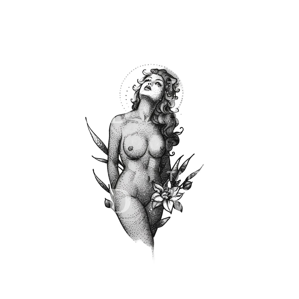 Aphrodite Mini Dotwork Tattoo Design