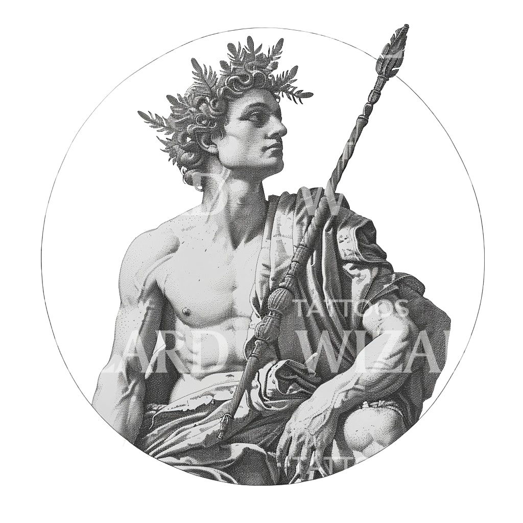 Apollo Greek God of Beauty Tattoo Design