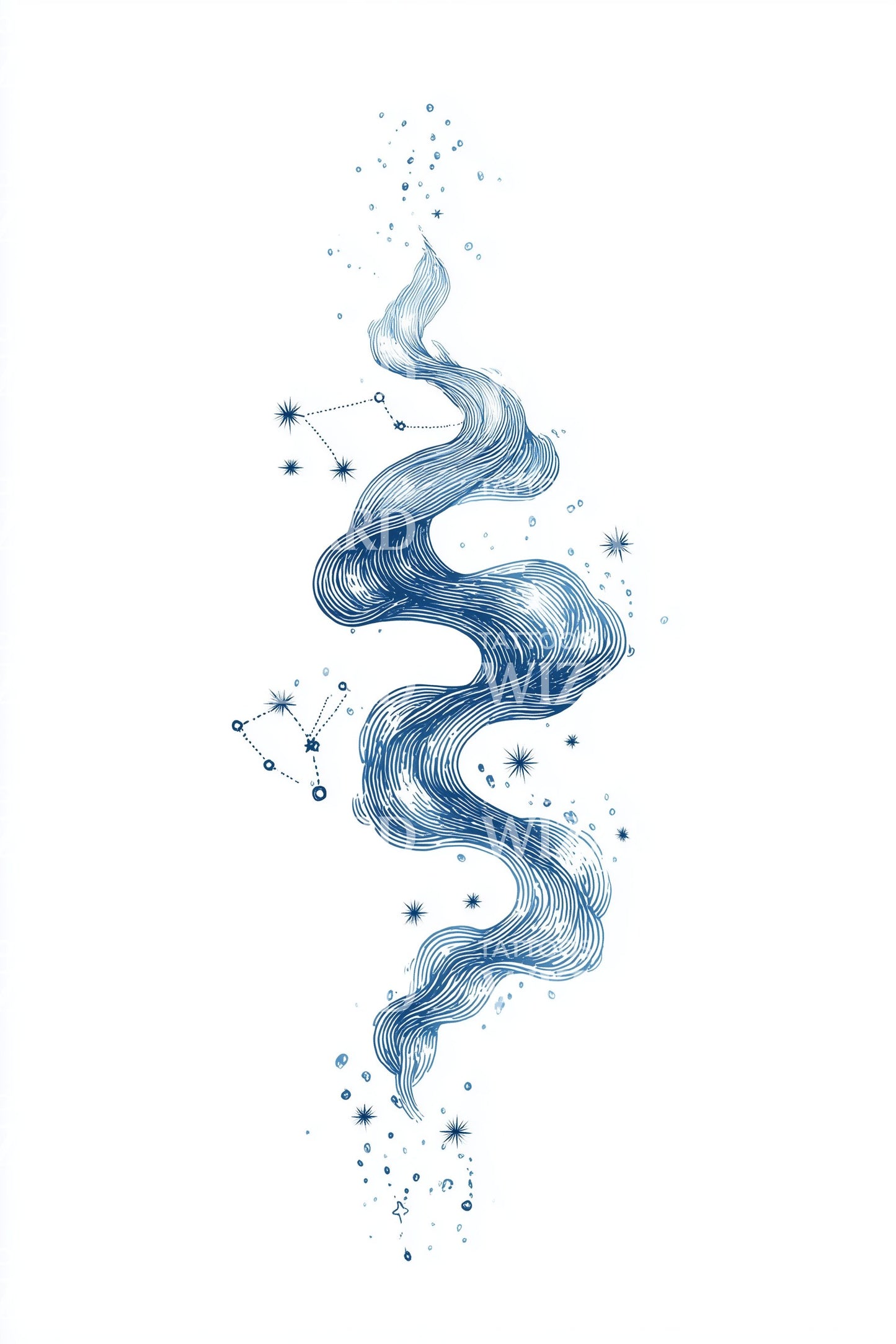 Aquatic Nebula Serpent Tattoo Design