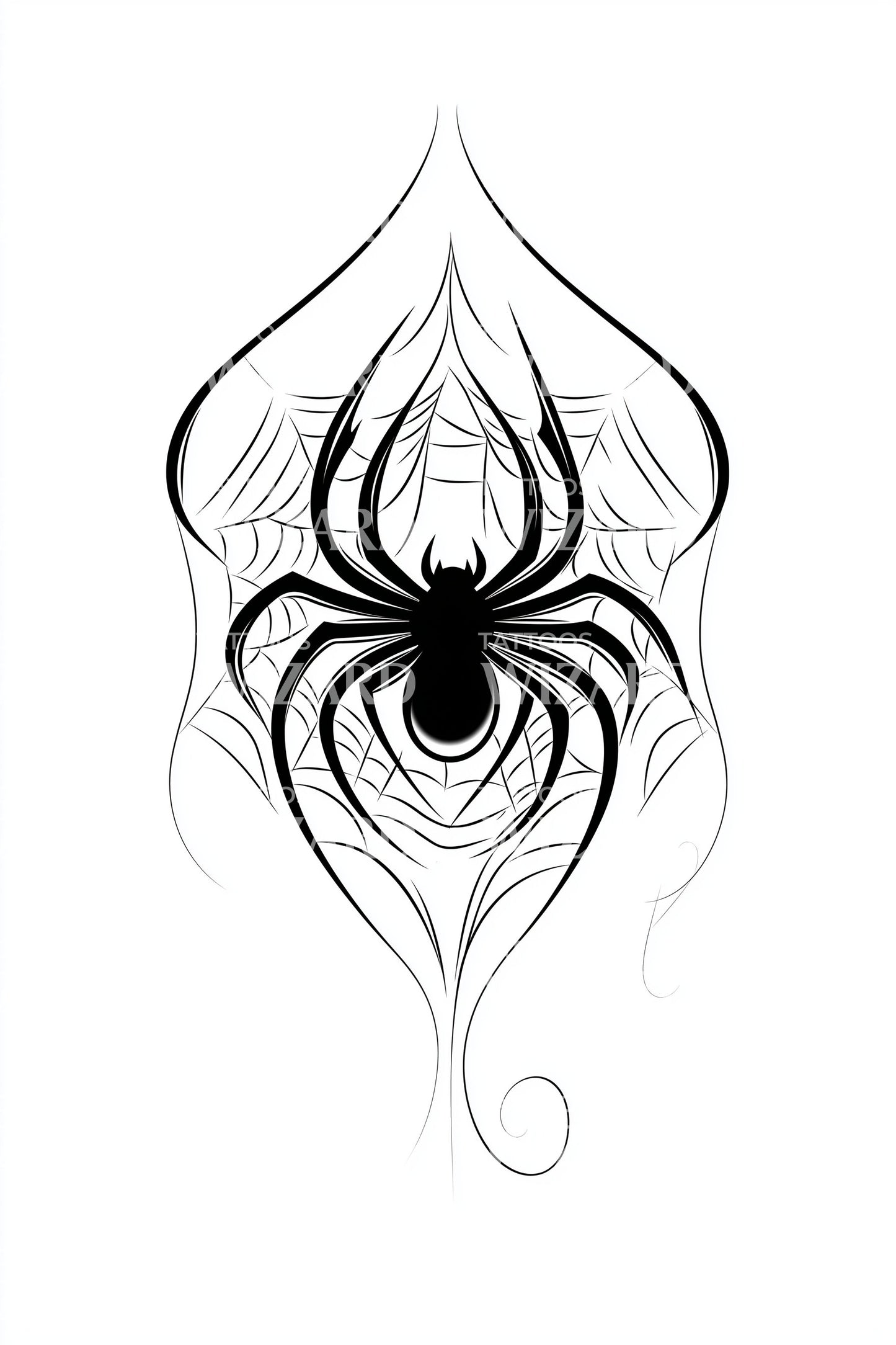Arcane spinnenweb tatoeage ontwerp