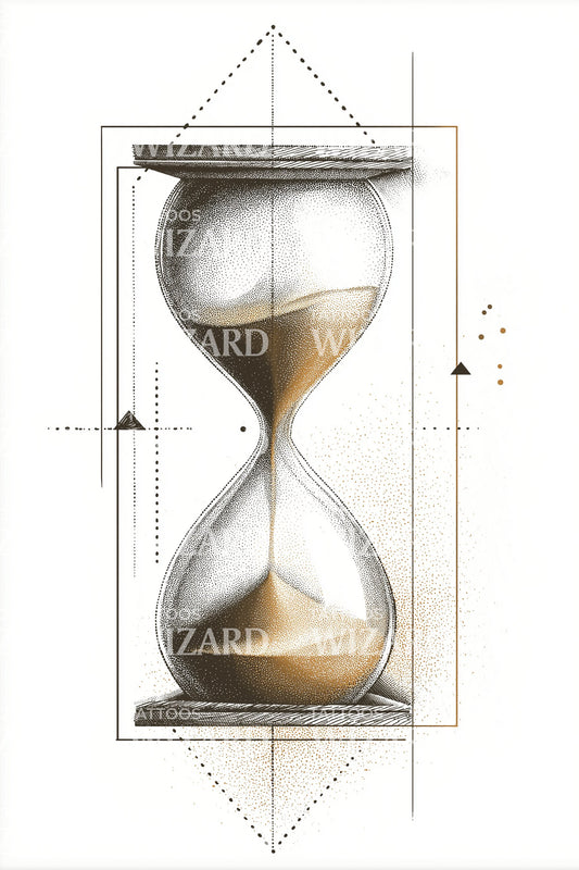 Architect Sketch Hourglass Tattoo Illustration