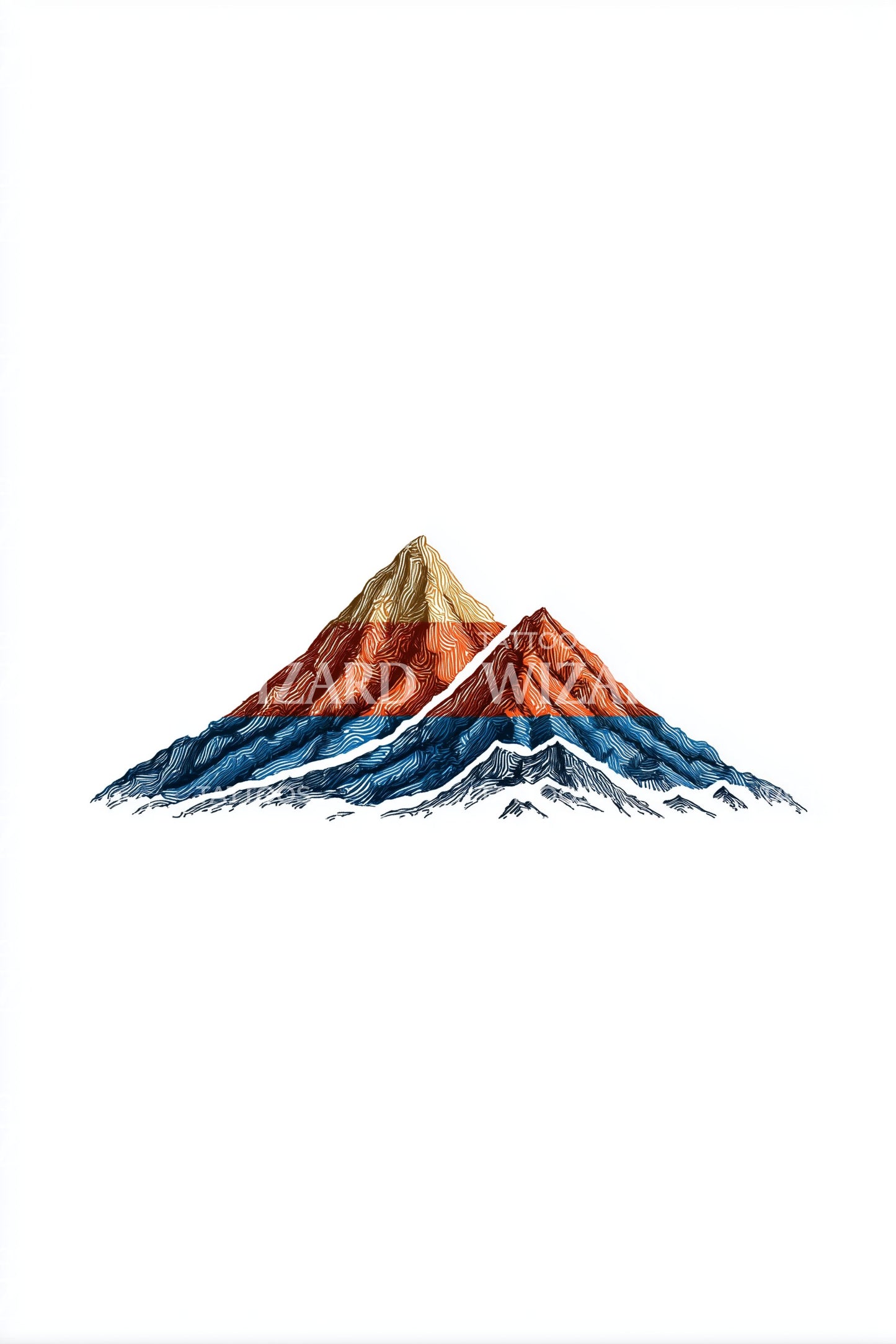 Desenho de Tatuagem do Pico Ararate Armênio
