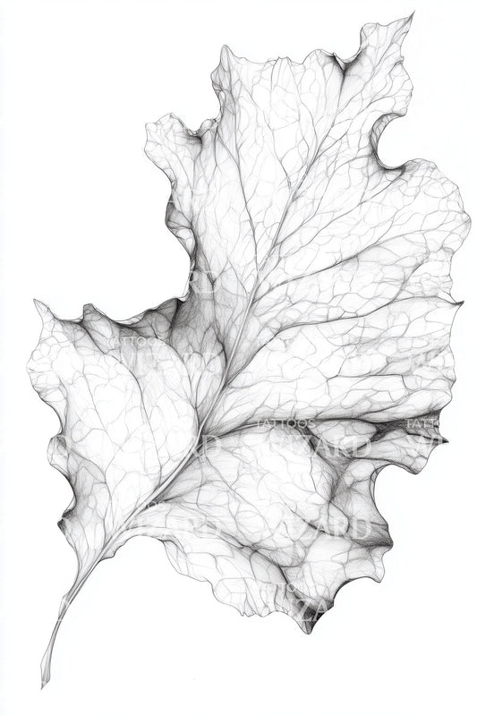 Illustration de tatouage feuille d'érable d'automne