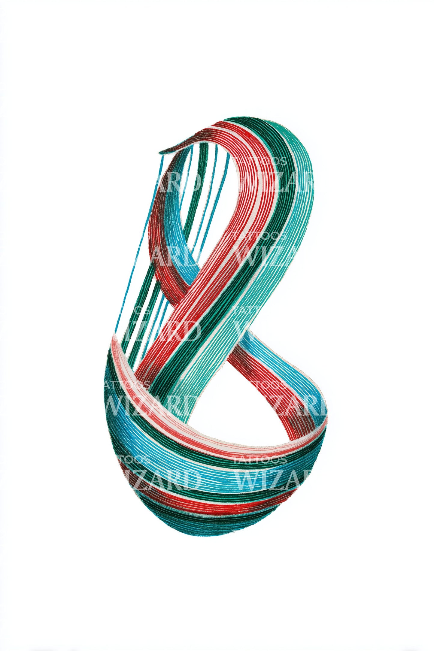 Azerbaijan Infinity Ribbon Tattoo Design