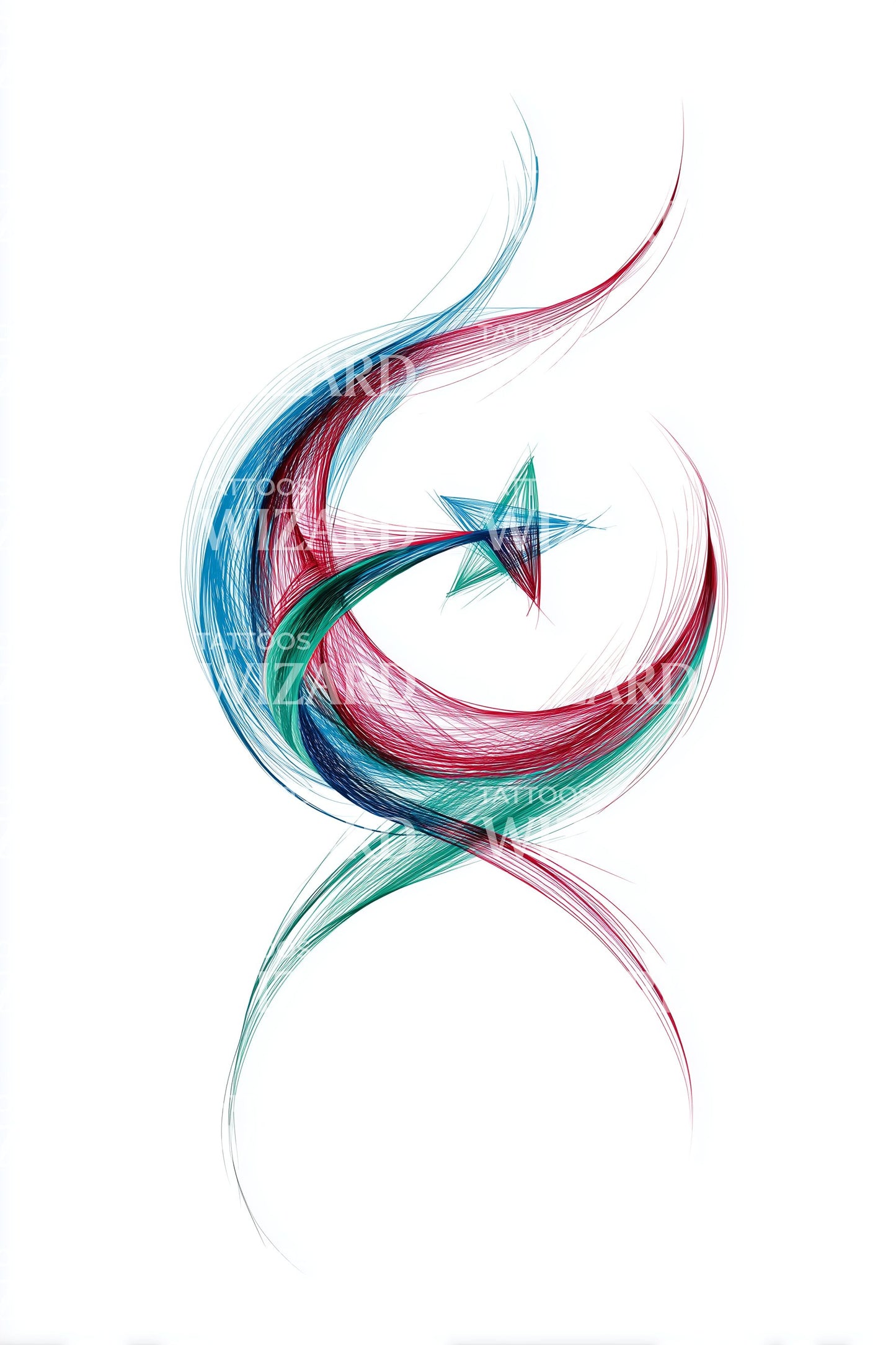 Azerbaijan Ribbon Emblem Tattoo Design