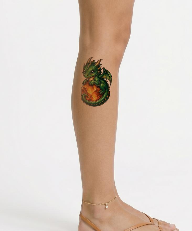 Neo Traditional Baby Dragon Tattoo Design